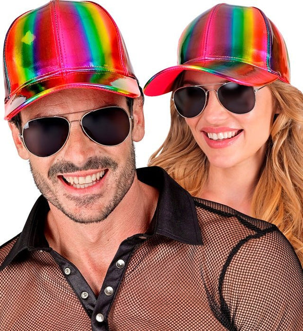 Cap regenboog holografisch van Widmann koop je bij Partywinkel