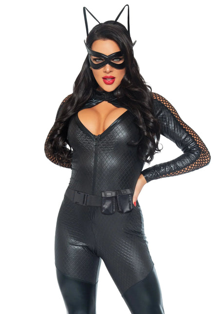 Catwoman Catsuit Zwart Dames Wicked Kitty Leg Avenue van Leg Avenue koop je bij Partywinkel