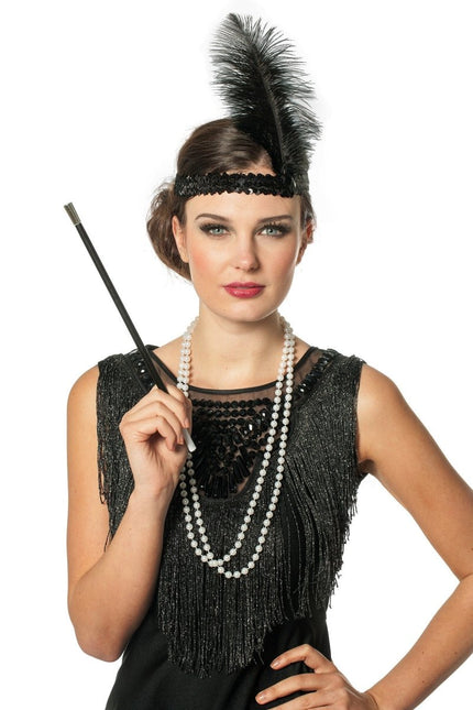 Charleston Accessoireset Zwart 3 delig van Wilbers & Wilbers koop je bij Partywinkel