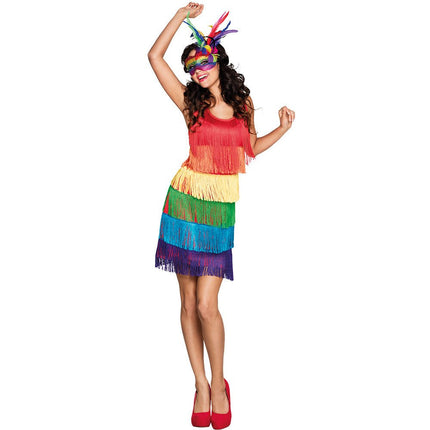 Charleston Jurk Dames Regenboog van Boland koop je bij Partywinkel