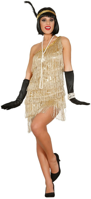 Charleston Jurk Goud Dames van Fiestas Guirca koop je bij Partywinkel