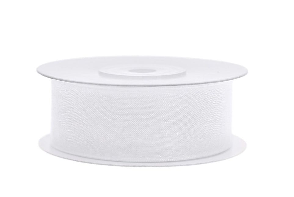 Chiffon Lint Wit 25mm 25m van Partydeco koop je bij Partywinkel
