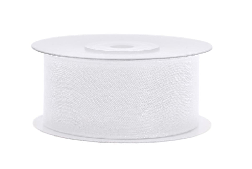 Chiffon Lint Wit 38mm 25m van Partydeco koop je bij Partywinkel