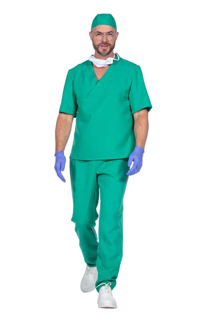 Chirurg Kostuum Groen Heren 4 delig van Wilbers & Wilbers koop je bij Partywinkel