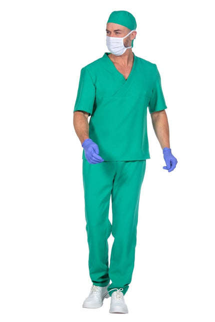 Chirurg Kostuum Groen Heren 4 delig van Wilbers & Wilbers koop je bij Partywinkel
