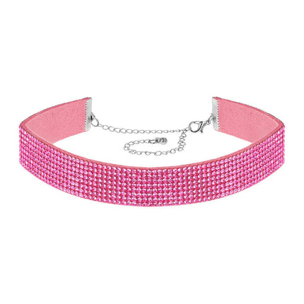 Choker Crystal roze van Boland koop je bij Partywinkel