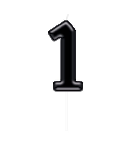 Cijfer Kaars 1 Zwart van Paper Dreams koop je bij Partywinkel
