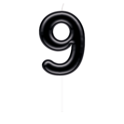 Cijfer Kaars 9 Zwart van Paper Dreams koop je bij Partywinkel