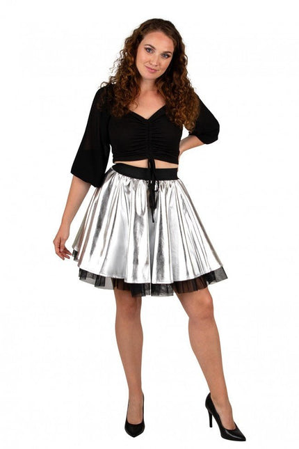 Cirkelrok Metallic Zilver van PartyXplosion koop je bij Partywinkel