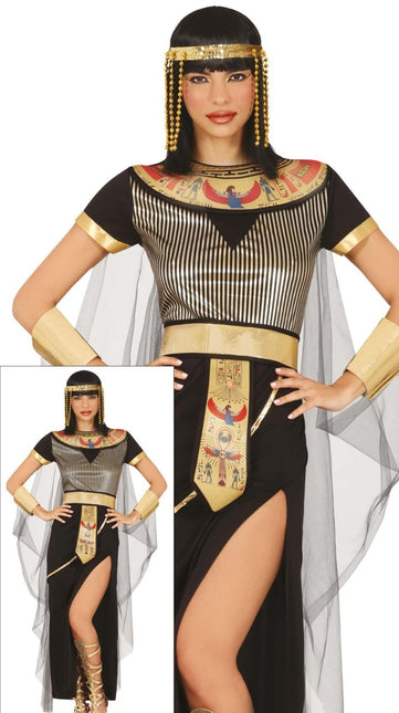 Cleopatra Kostuum Zwart Goud Dames van Fiestas Guirca koop je bij Partywinkel