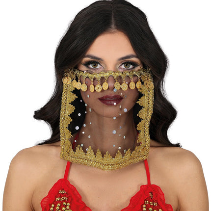 Cleopatra Mondkapje Zwart Goud van Fiestas Guirca koop je bij Partywinkel