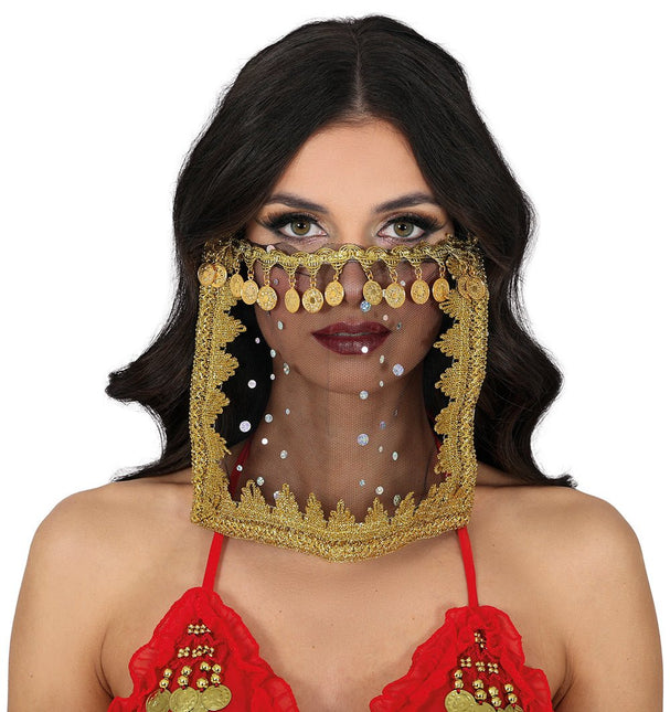 Cleopatra Mondkapje Zwart Goud van Fiestas Guirca koop je bij Partywinkel