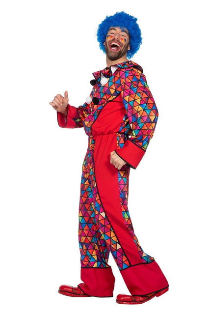 Clownspak Blauw Rood Heren van Wilbers & Wilbers koop je bij Partywinkel