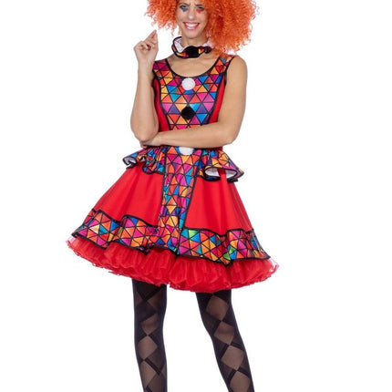Clownspak Rood Dames 3 delig van Wilbers & Wilbers koop je bij Partywinkel