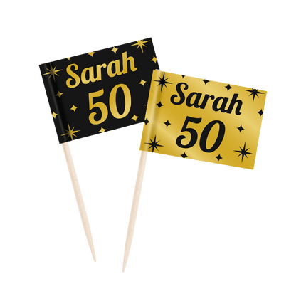 Cocktailprikkers Sarah 6,5cm 50st van Paper Dreams koop je bij Partywinkel