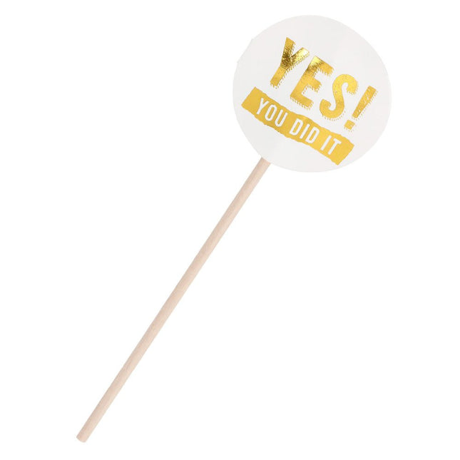 Cocktailprikkers Yes You Did It 12cm 12st van Boland koop je bij Partywinkel