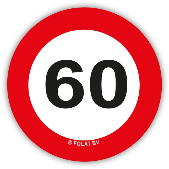 Confetti 60 Jaar Verkeersbord 48st van Folat koop je bij Partywinkel