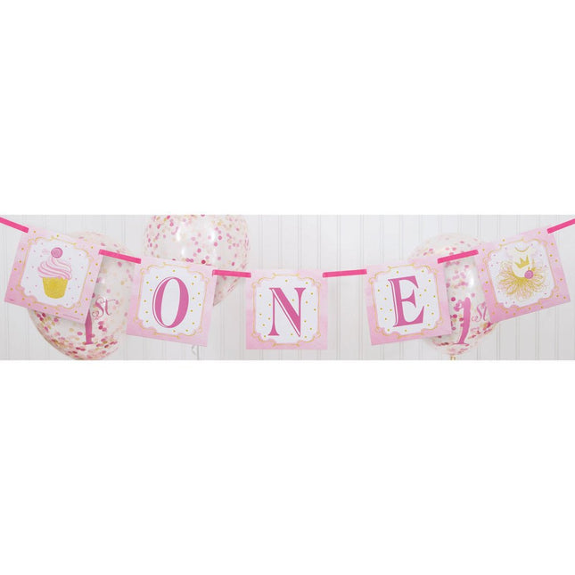 Confetti Ballonnen 1 Jaar Roze 30cm 6st van Unique koop je bij Partywinkel