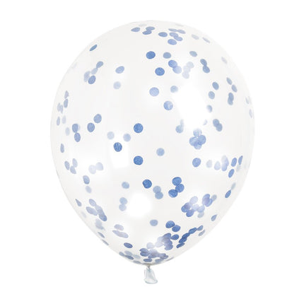 Confetti Ballonnen Blauw 30cm 6st van Unique koop je bij Partywinkel