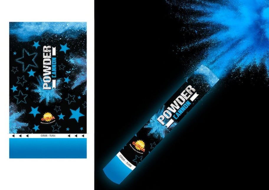 Confetti Kanon Blauw Poeder 30cm van Fiestas Guirca koop je bij Partywinkel