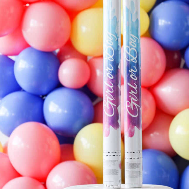 Confetti Kanon Gender Reveal Blauw 57cm van Folat koop je bij Partywinkel