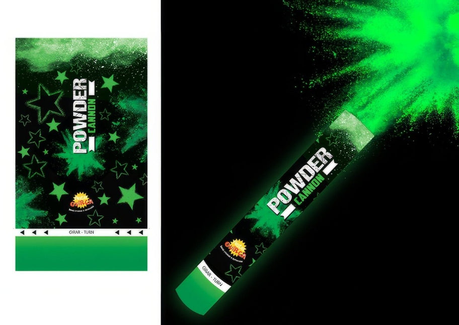 Confetti Kanon Groen Poeder 30cm van Fiestas Guirca koop je bij Partywinkel