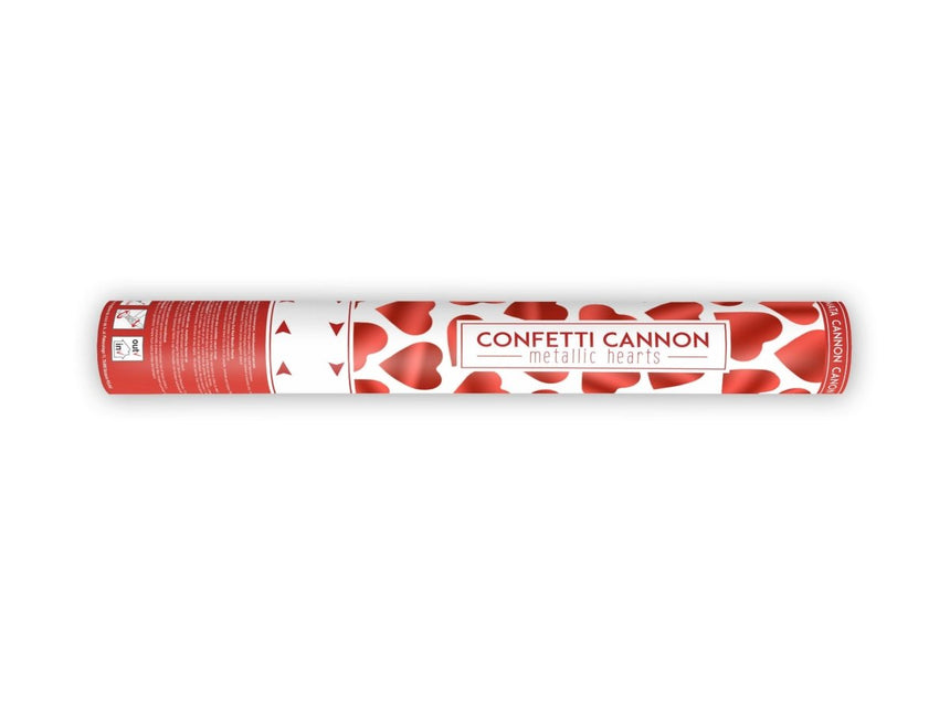 Confetti Kanon Hartjes Rood 40cm van Partydeco koop je bij Partywinkel