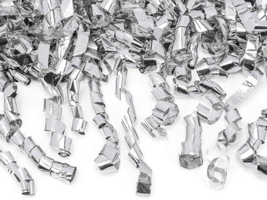 Confetti Kanon Serpentine Zilver 40cm van Partydeco koop je bij Partywinkel