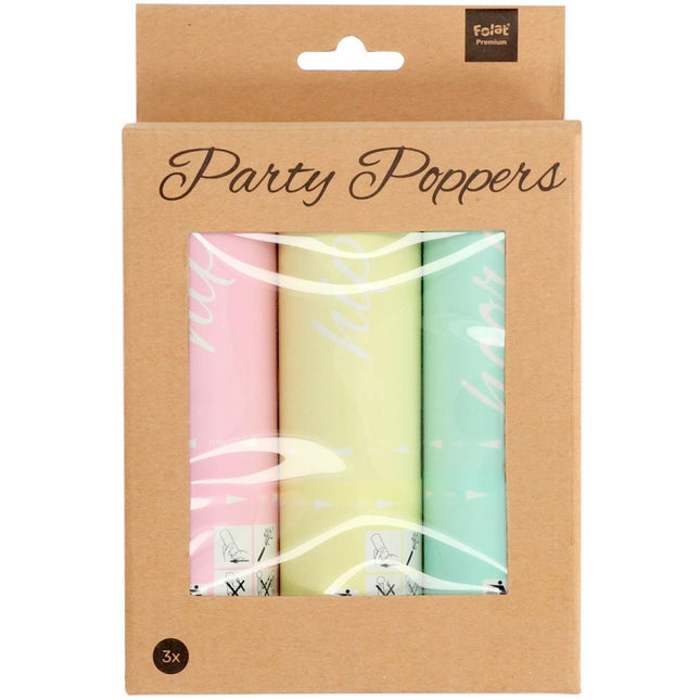 Confetti Kanonnen Set Pastel 15cm 3st van Folat koop je bij Partywinkel