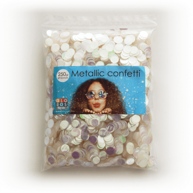 Confetti Rond Metallic Parelmoer 10mm van WeFiesta koop je bij Partywinkel