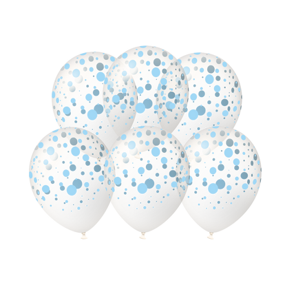 Blauwe Ballonnen Stippen 30cm 6st