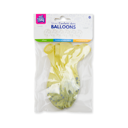 Zilveren Ballonnen Stippen 30cm 6st