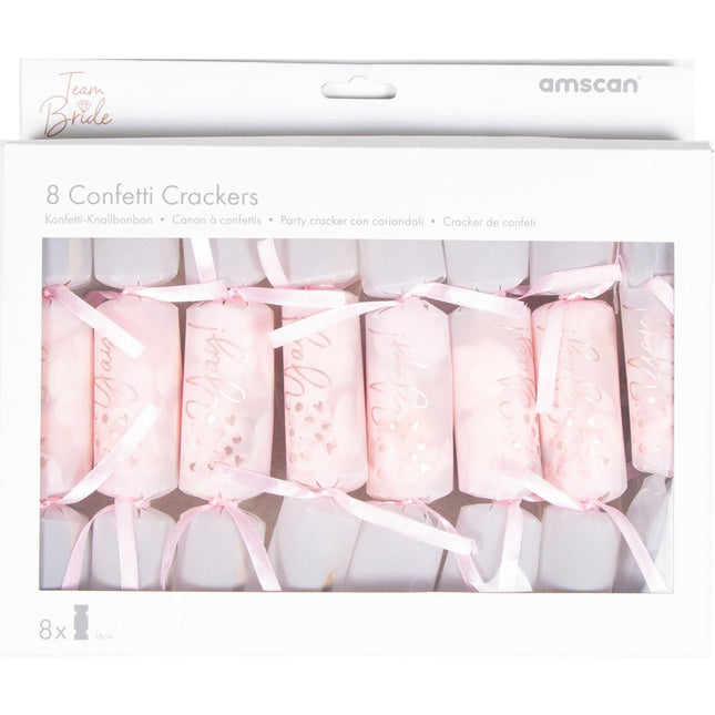 Confettikanon Bride To Be 18cm 8st van Riethmueller koop je bij Partywinkel