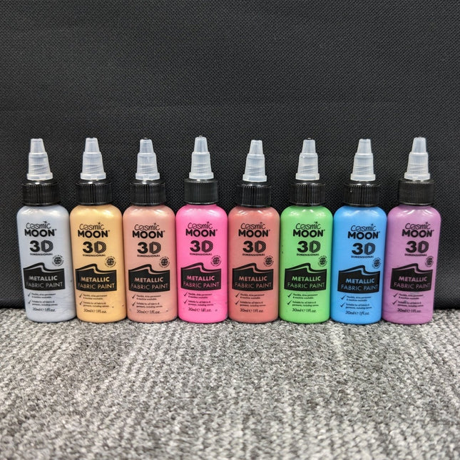 Cosmic Moon Metallic Fabric Paint Silver 30ml van Moon Creations koop je bij Partywinkel
