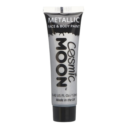 Cosmic Moon Metallic Face Paint Silver 12ml van Moon Creations koop je bij Partywinkel