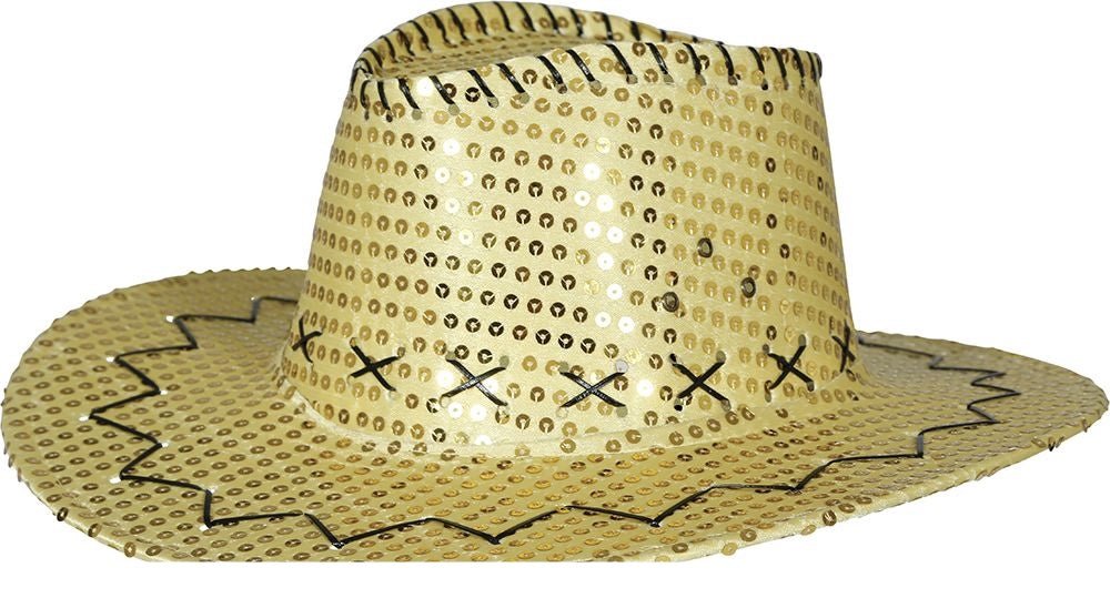 Cowboy Hoed Goud Pailletten van Fiestas Guirca koop je bij Partywinkel