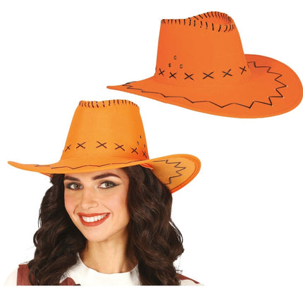 Cowboy Hoed Oranje van Fiestas Guirca koop je bij Partywinkel