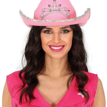 Cowboy Hoed Roze Dames van Fiestas Guirca koop je bij Partywinkel