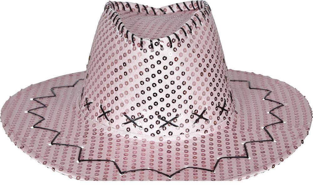 Cowboy Hoed Roze Pailletten van Fiestas Guirca koop je bij Partywinkel