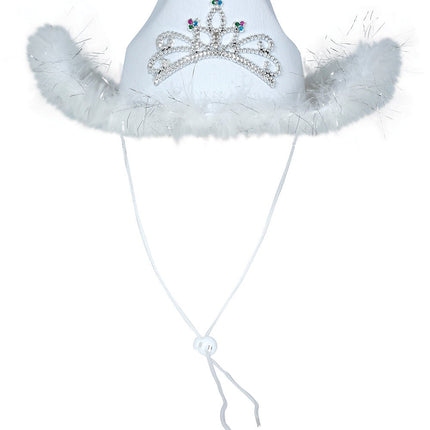 Cowboy Hoed Wit Met Boa van Fiestas Guirca koop je bij Partywinkel