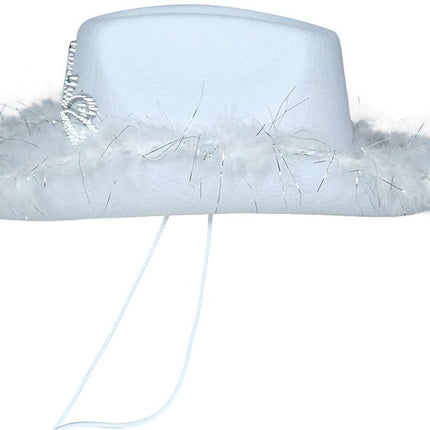 Cowboy Hoed Wit Met Boa van Fiestas Guirca koop je bij Partywinkel
