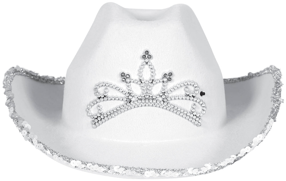 Cowboy Hoed Wit Zilver van Fiestas Guirca koop je bij Partywinkel