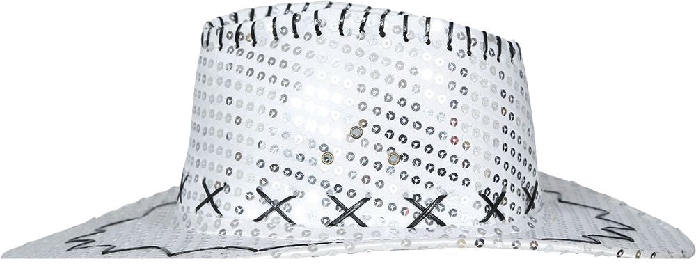 Cowboy Hoed Zilver Pailletten van Fiestas Guirca koop je bij Partywinkel