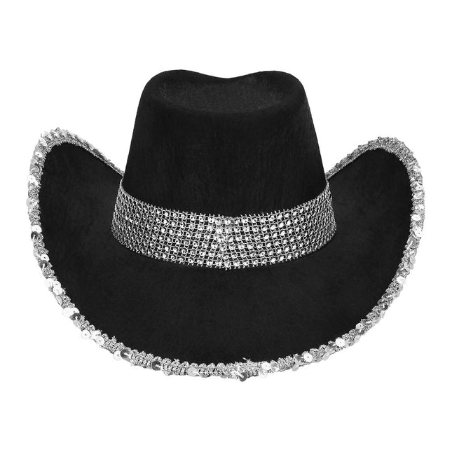 Cowboy Hoed Zwart Glitters van Boland koop je bij Partywinkel