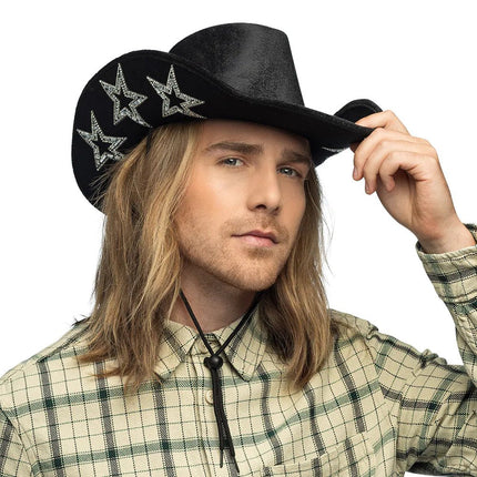 Cowboy Hoed Zwart Sterren van Boland koop je bij Partywinkel