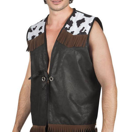 Cowboy Vest Zwart L/XL van Boland koop je bij Partywinkel