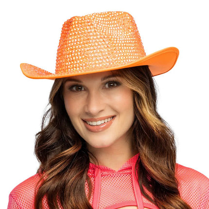 Cowboyhoed Aurora neonoranje UV van Boland koop je bij Partywinkel