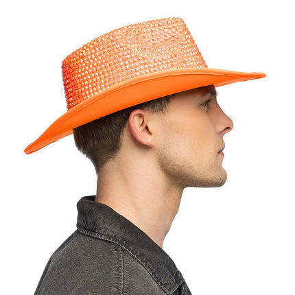 Cowboyhoed Aurora neonoranje UV van Boland koop je bij Partywinkel