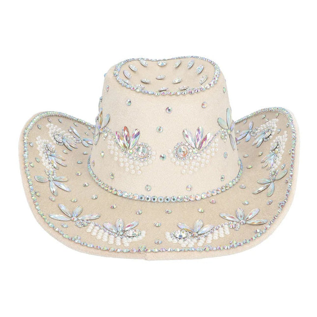 Cowboyhoed Crystal beige van Boland koop je bij Partywinkel