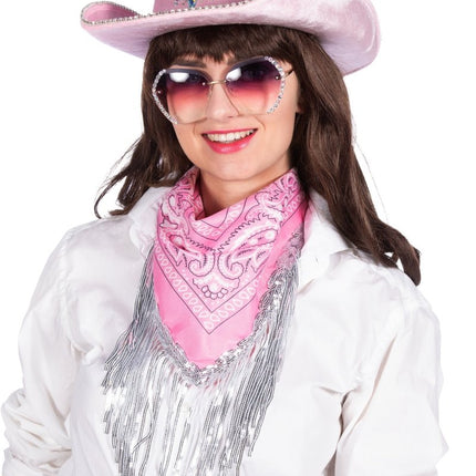 Cowboy Hoed Lichtroze Dames Strass Steentjes van Wilbers & Wilbers koop je bij Partywinkel